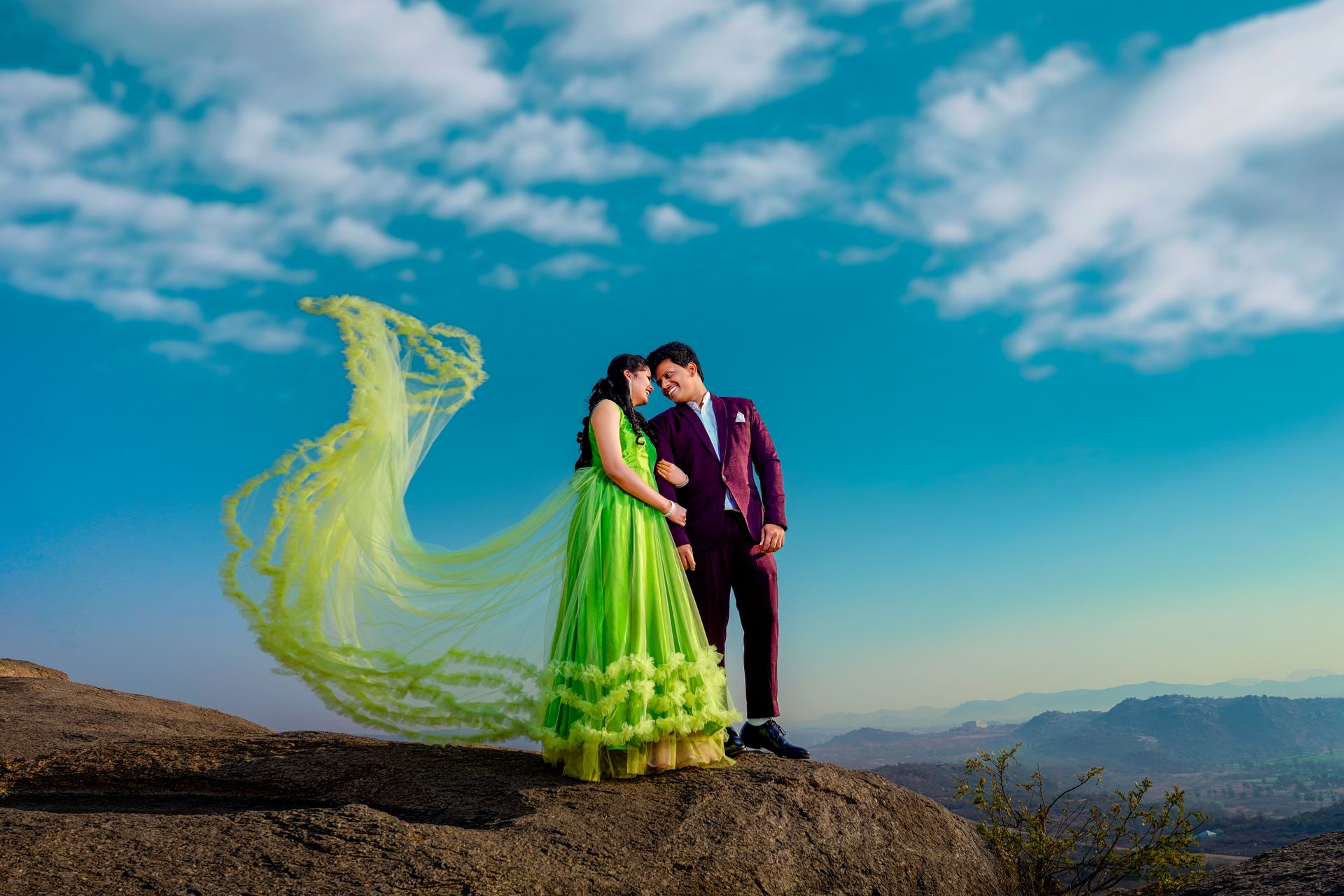 Honeymoon couple at a tropical destination